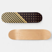 DOUANESTAND EN STRIPEN ZWARTE GOUD PATROON SKATEBOARD (Horizontaal)