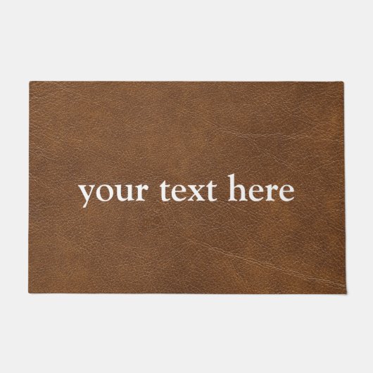 DOUANNAAM MODERN BROWN LEATHER DEUR MAT (Voorkant)