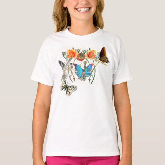 DOUANNAAM T-SHIRT VOOR MEISBUTTERFLIES EN POPPY