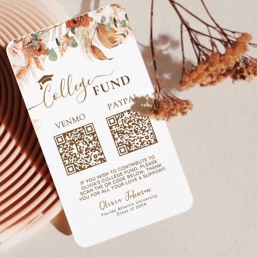 Double Afstuderen College Fund QR-code Informatiekaartje