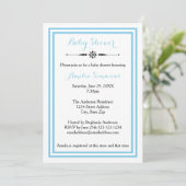Double Ajustement Bleu - Invitation Baby shower 5x (Debout devant)