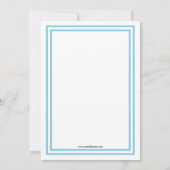 Double Ajustement Bleu - Invitation Baby shower 5x (Dos)
