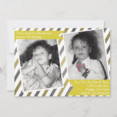 Double anniversaire simple Invitation Jaune (Devant)