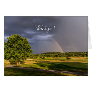 Double arc-en-ciel à travers la pluie Carte de rem