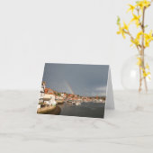 double arc-en-ciel, Whitby, Royaume-Uni - carte po (Fleur jaune)