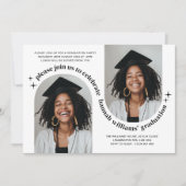 Double Arc Photo Girl Graduation Invitation (Devant)