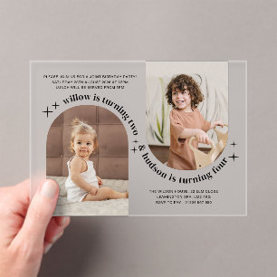 Double Arc Photo Invitation conjointe Anniversaire