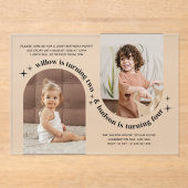 Double Arc Photo Invitation conjointe Anniversaire (Recto)