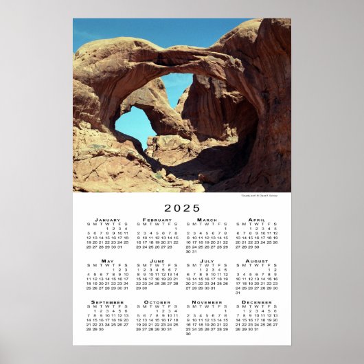 Double Arch Desert Landschap 2025 Kalender Poster (Voorkant)