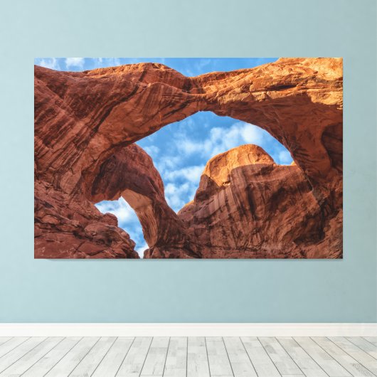 Double Arches Low Angle View Canvas Afdruk (Insitu (Houten vloer))