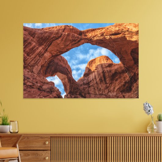 Double Arches Low Angle View Canvas Afdruk (Insitu (Woonkamer))
