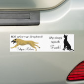 Double autocollant : PAS un berger/chien parle (En voiture)