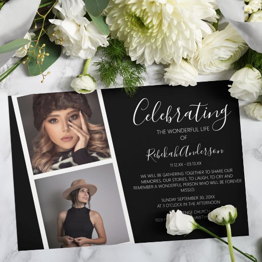 Double Bande de Photos | Invitation de Mémorial de