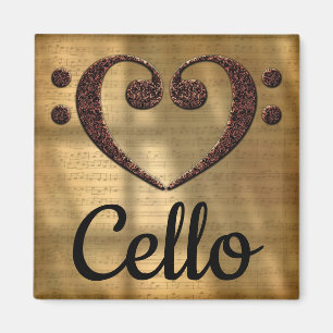 Double Bass Clef Heart Cello Magneet