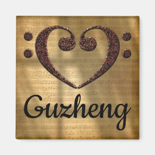 Double Bass Clef Heart Guzheng Magneet
