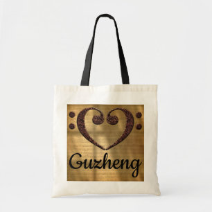 Double Bass Clef Heart Guzheng Tote Bag