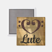 Double Bass Clef Heart Lute Magneet (Voorkant / Achterkant)