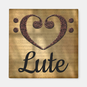 Double Bass Clef Heart Lute Magneet