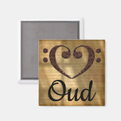 Double Bass Clef Heart Oud Magneet (Voorkant / Achterkant)