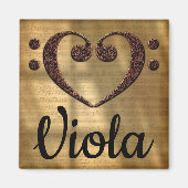 Double Bass Clef Heart Viola Magneet (Voorkant)