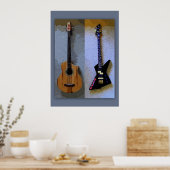 Double Bass Guitars Art Poster (Keuken)