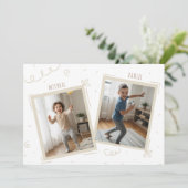 Double Birthday Boys Kids Fun Photo Birthday Party Kaart (Staand voorkant)