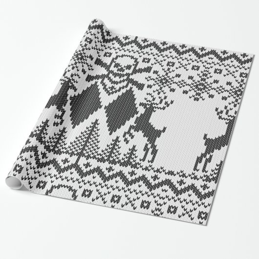 Double Black Diamond Crossbones Extreme Knit Cadeaupapier (Uitgerold)