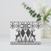 Double Black Diamond Crossbones Ugly Sweater Style Briefkaart (Staand voorkant)