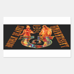 Double Blazes University Rechthoekige Sticker