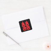 Double Bonheur dans Sticker rouge (Enveloppe)