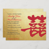 Double Bonheur Faire-part de mariage chinois (Devant / Derrière)