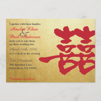 Double Bonheur Faire-part de mariage chinois