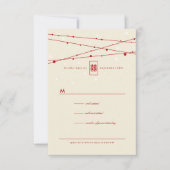 Double Bonheur Fairy Lights Mariage chinois RSVP (Devant)
