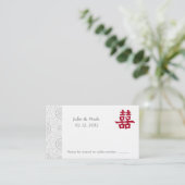 Double Bonheur Mariage chinois Carte de table l (Debout devant)