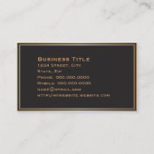 Double bordure or noir Carte de visite d'entrepris (Dos)