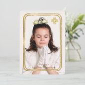 Double cadre or mince photo Invitations religieux (Debout devant)