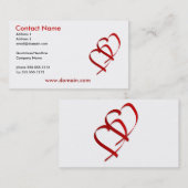 Double carte de visite de coeur (Devant / Derrière)