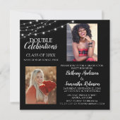 Double Celebration 2 Photo Afstuderen Kaart (Voorkant)