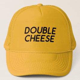 DOUBLE CHEESE: leuke slogan-typografische trucker  Trucker Pet