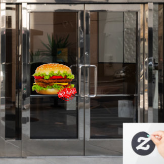 Double Cheeseburger Best Seller Burger Advertentie Raamsticker