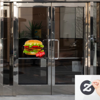 Double Cheeseburger Best Seller Burger Advertentie Raamsticker