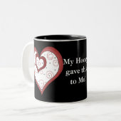 Double Coeur D1 - Amour Personnalisable Mug Café (Devant gauche)