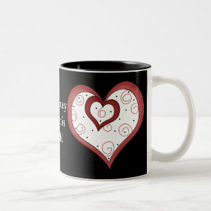 Double Coeur D1 - Amour Personnalisable Mug Café