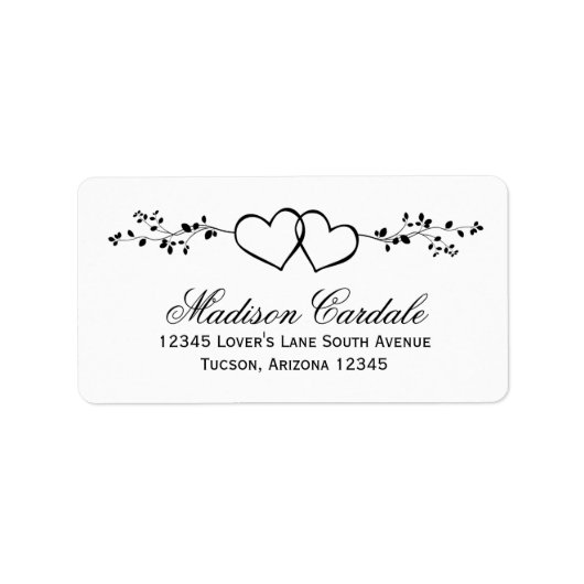 Double Coeur Étiquettes de adresse Mariages person (Devant)