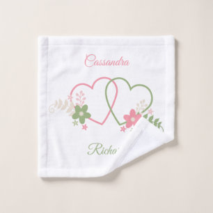 Double coeur personnalisé nouvellement marié