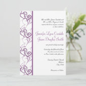 Double Coeur Violet Frappe Les Invitations De Mari (Debout devant)