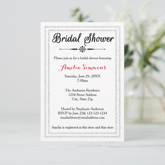 Double coupe d'argent blanc -3x5 Invitation de Fêt (Debout devant)