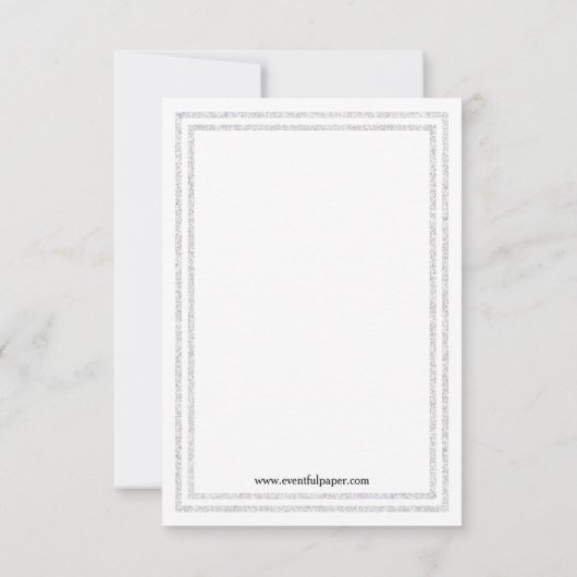 Double coupe d'argent blanc -3x5 Invitation de Fêt (Dos)