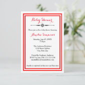 Double coupe rouge - Invitation Baby shower 3x5 (Debout devant)