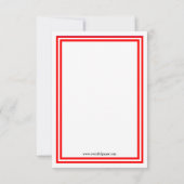 Double coupe rouge - Invitation Baby shower 3x5 (Dos)